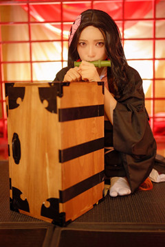 暗黑版《鬼滅之刃》 波多野結衣、上原亞衣 Cosplay 禰豆子